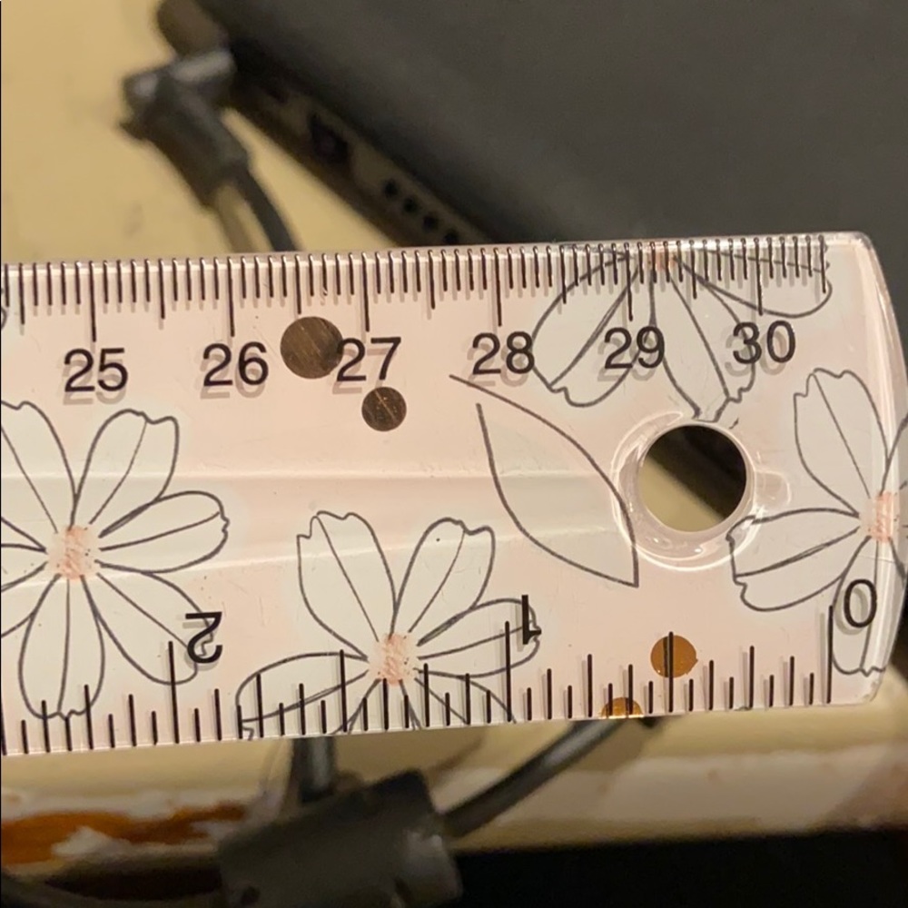 Light Pink Floral Ruler Inches/Centimeters - Picture 3 of 3